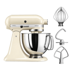 KitchenAid Artisan 5KSM125EAC keukenmachine 4,8 liter met garde, kneedhaak en menghaak